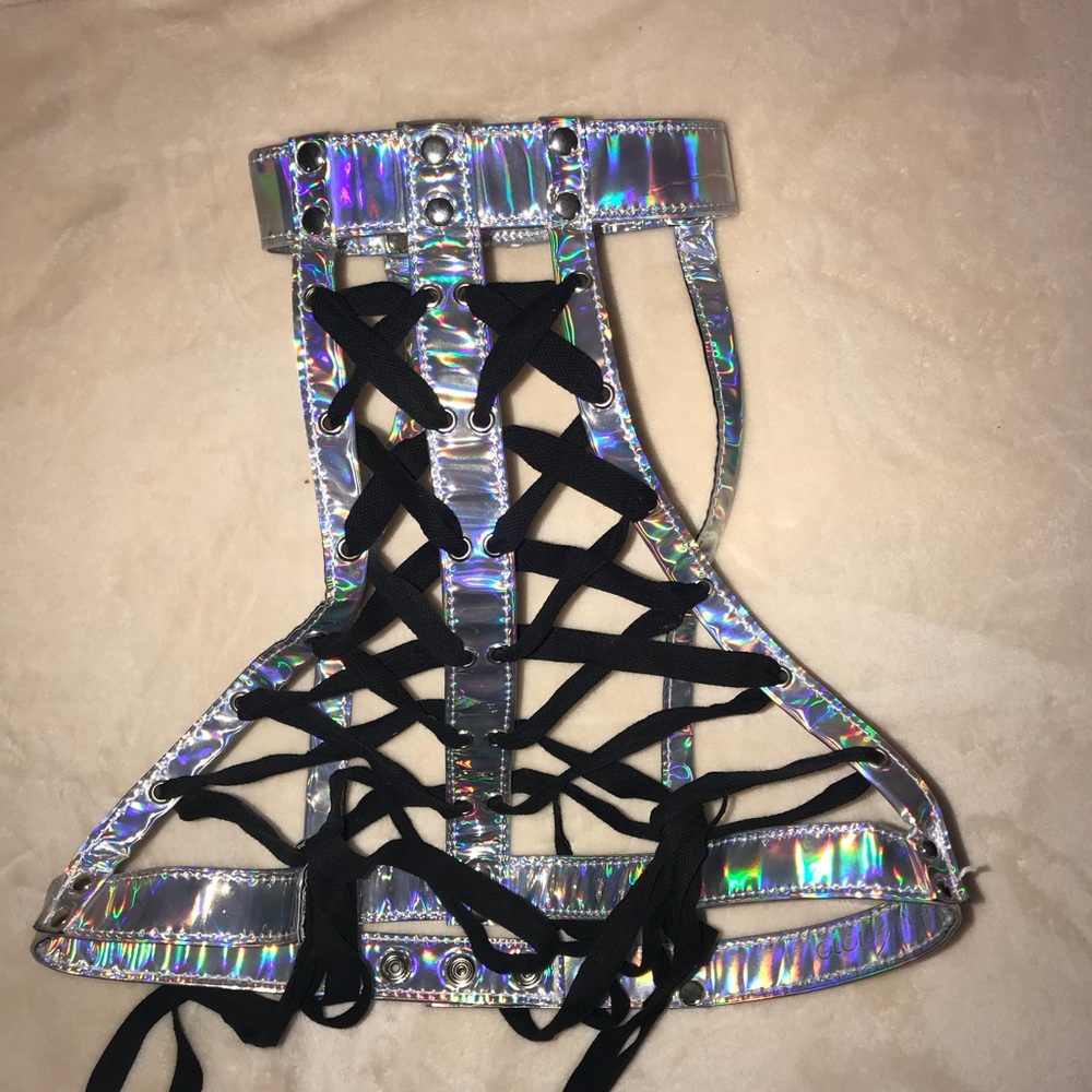 Holographic harness worn once!